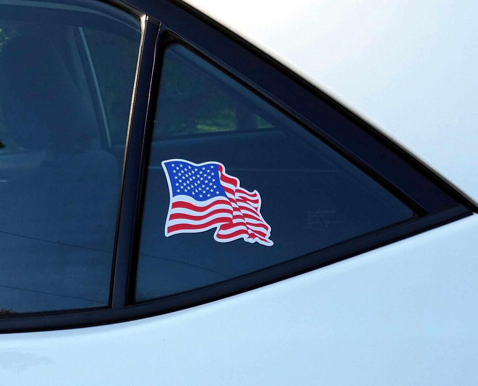 2 (TWO) JOHN DEERE 7.75″ x 2.5″ VINYL DECAL STICKERS & FREE USA FLAG