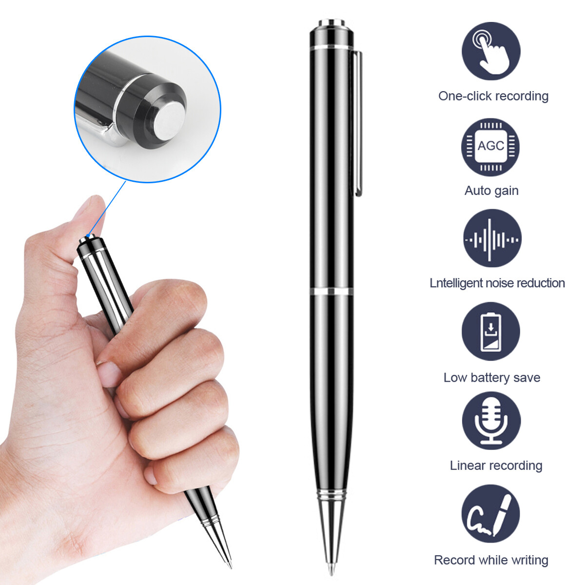 32gb Mini Spy Digital Voice Activated Recorder Hidden Audio Recording Pen Device