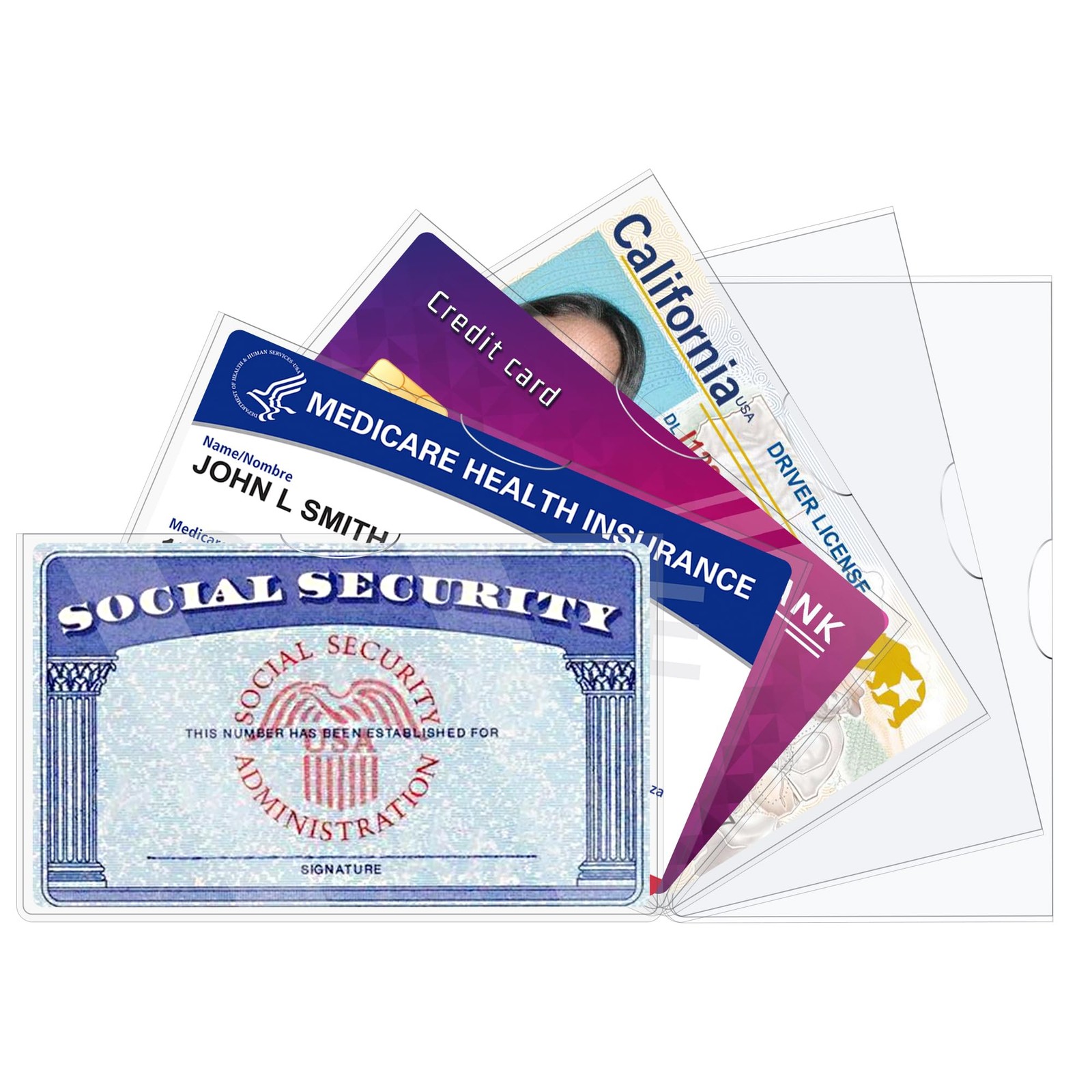 6 Pack Social Security Card Protector Sleeves/New Medicare Card Protector Sle…