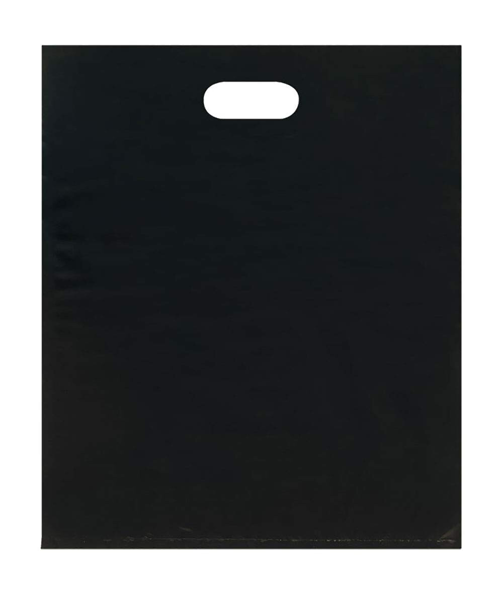 Plastic Bags 1000 Black Shopping Merchandise Die Cut Handles 9 x 12″ Diecut