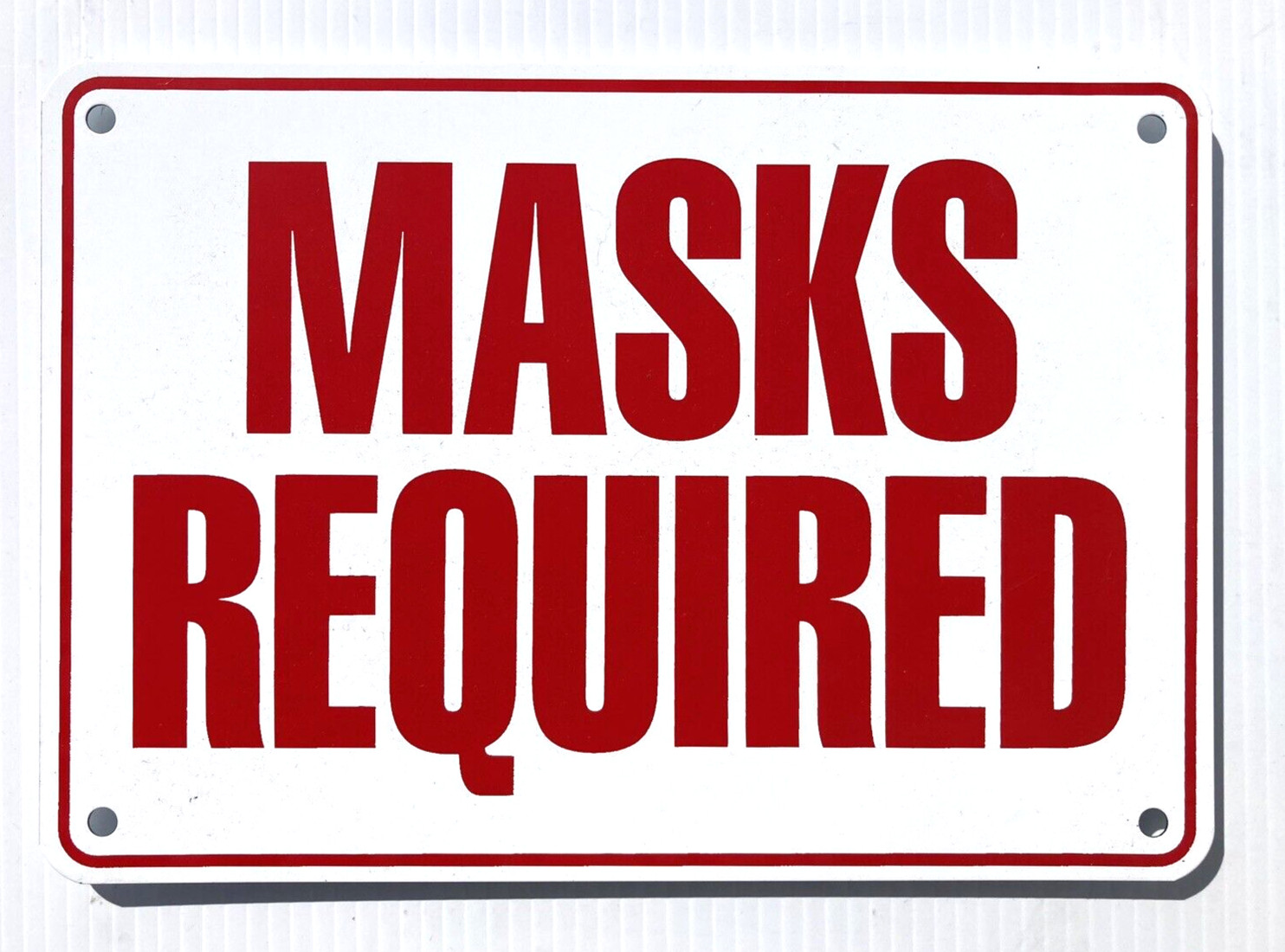 «MASKS REQUIRED» WARNING SIGN- Heavy Weight Aluminum with Easy to Read Text