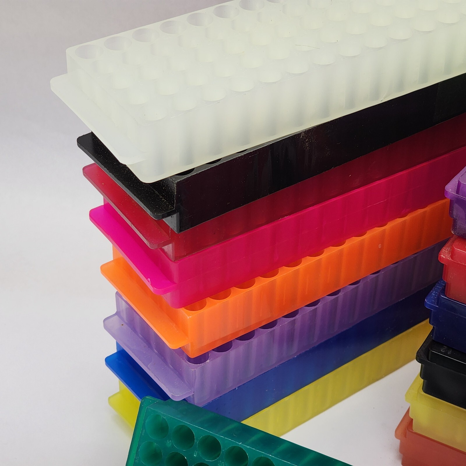 80 or 96 Place Laboratory Plastic Vial Test Tube Rack Holder 8mm or 11mm