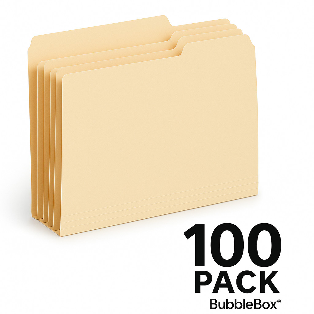 Pendaflex File Folders Letter Manila 1/3-Cut Tabs 11 Pt Stock 100 Pack BubbleBox