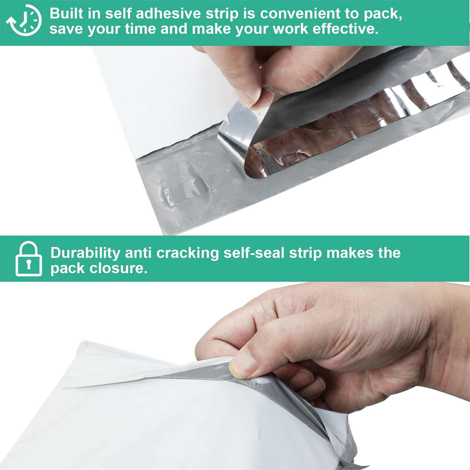 100 Poly 12×15.5 White Poly Mailers Shipping Envelopes Mailing Bags 2.5 Mil