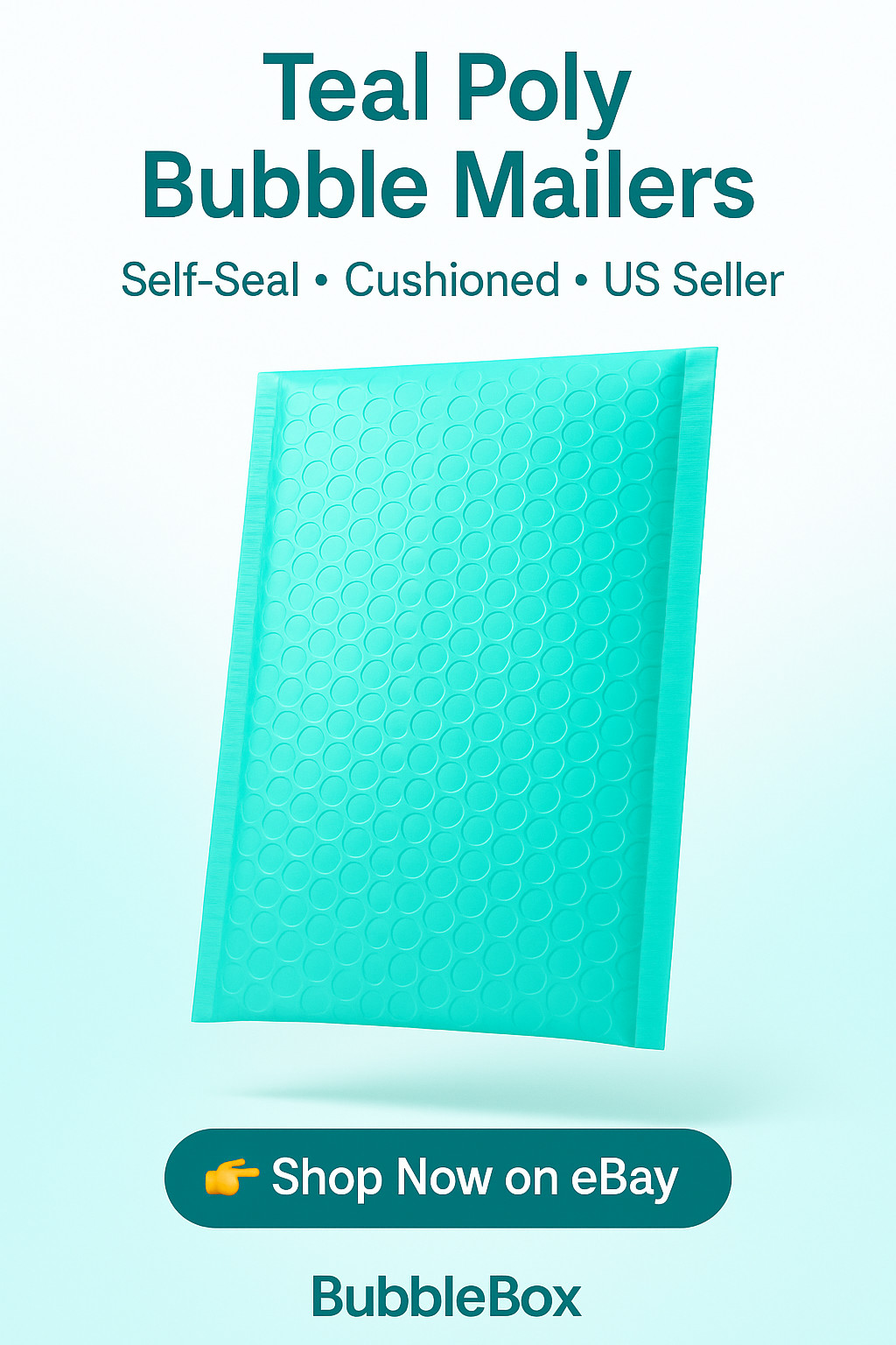 Teal Poly Bubble Mailers #000-# 5| 50/100/200 Packs | Shipping Supplies