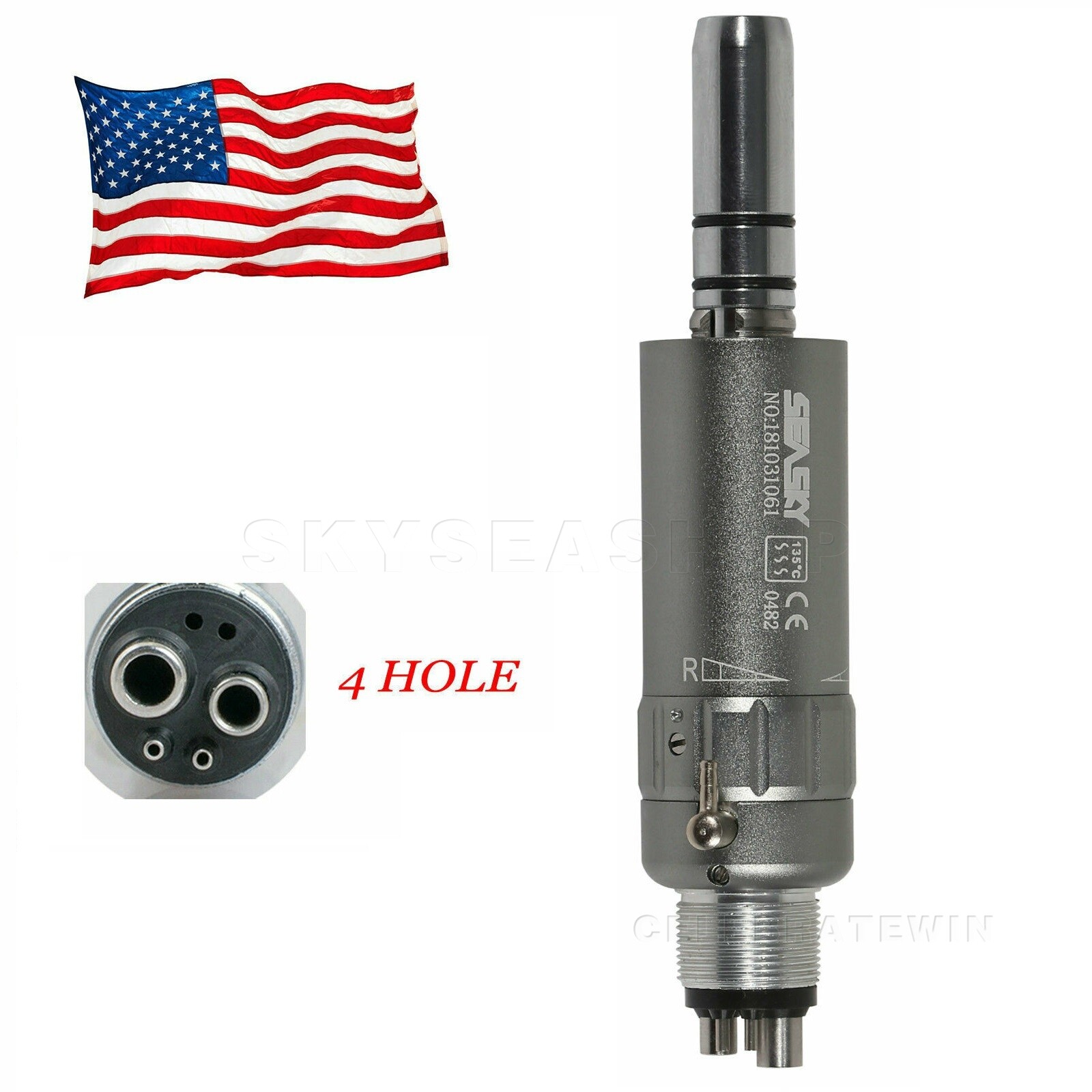 Dental Slow Low Speed E-type Air Motor Micromotor 4 Hole Contra Angle Handpiece
