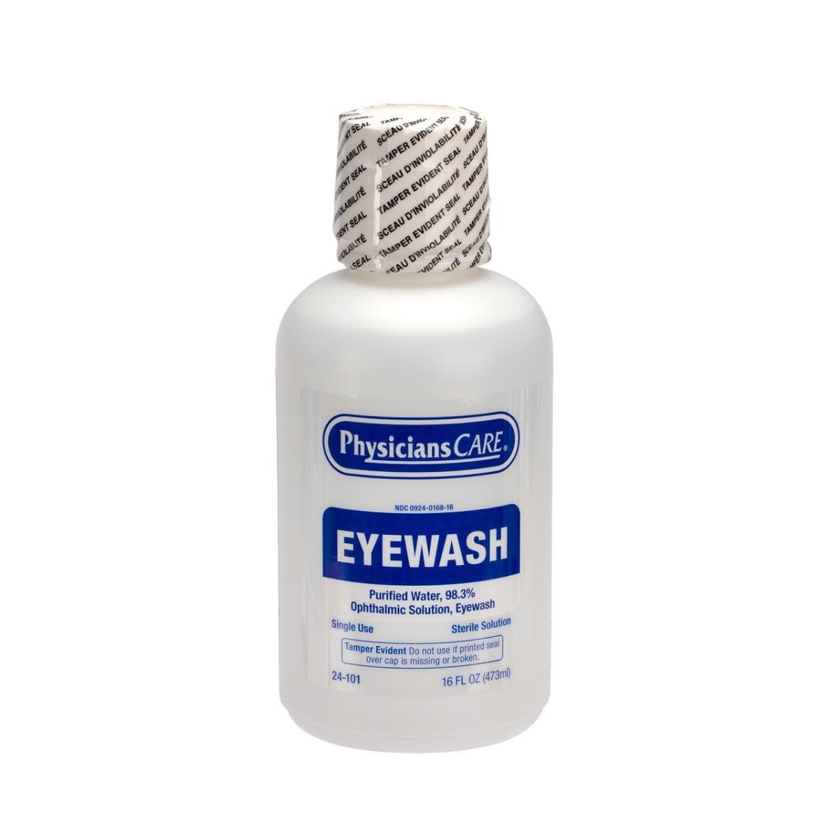 Sterile Eye Wash Solution for Flushing and Irrigating Eyes, 16 oz Bottle