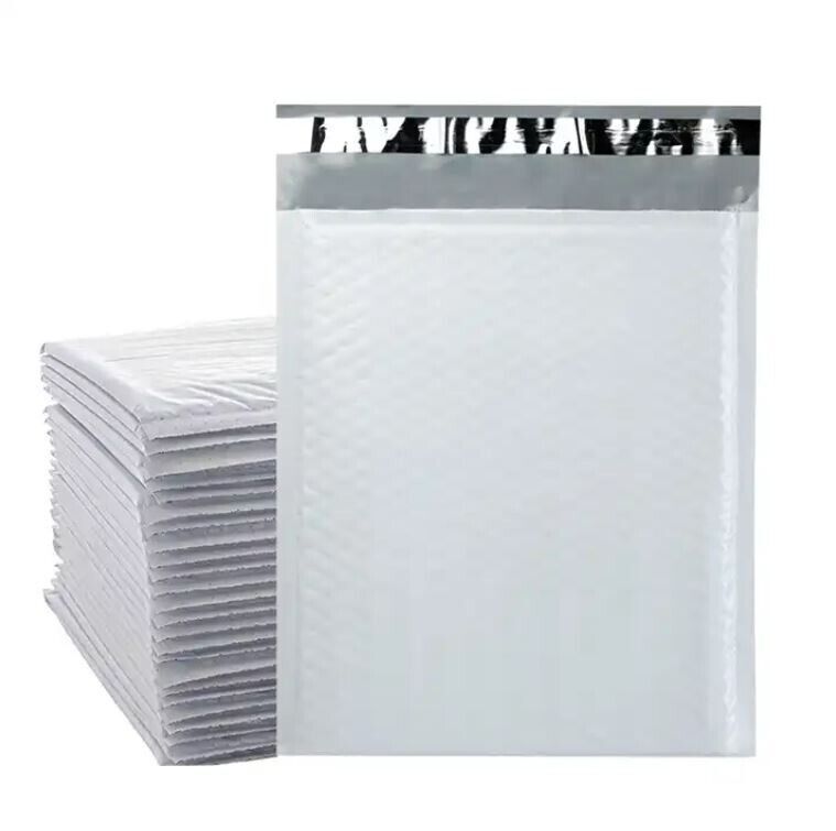 50 #2 8.5″ x 11″ Poly Bubble Padded Envelopes Mailers Shipping Bags White 9×12