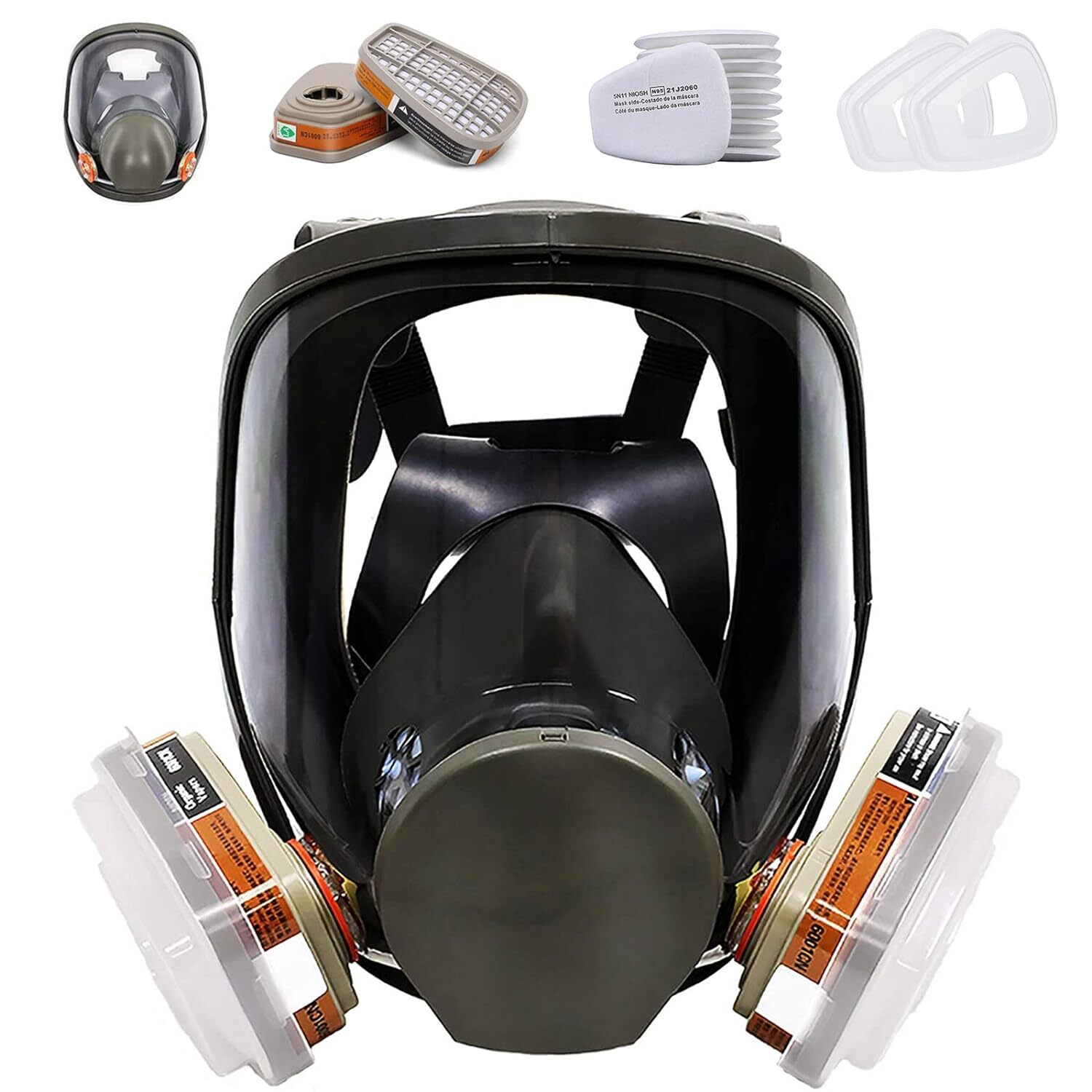 Full Face Gas Mask Painting Spraying Respirator w/Filters Kit for 6800 Facepiece