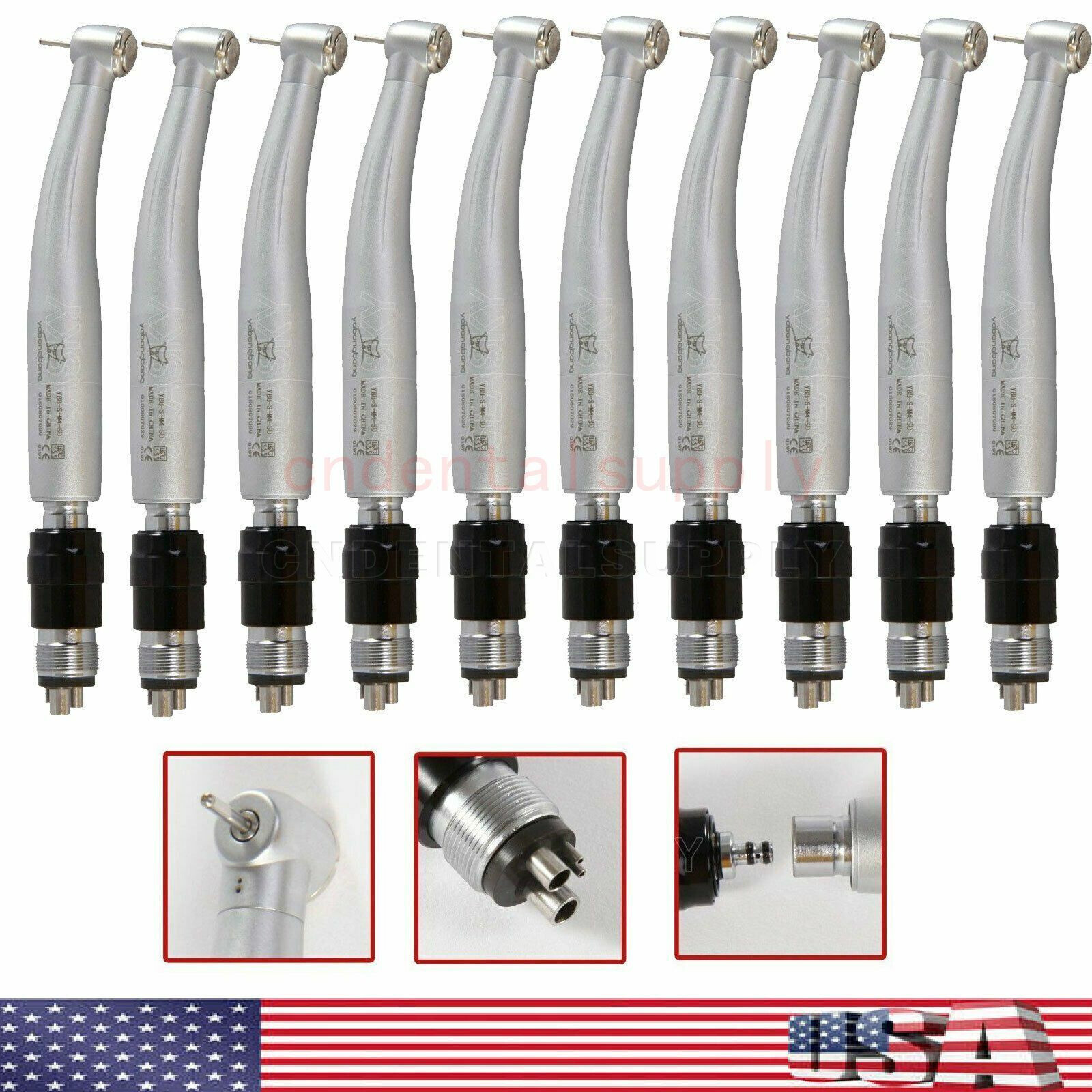 10*NSK Style Dental High Speed Turbine Handpiece with Quick Coupler Swivel 4Hole