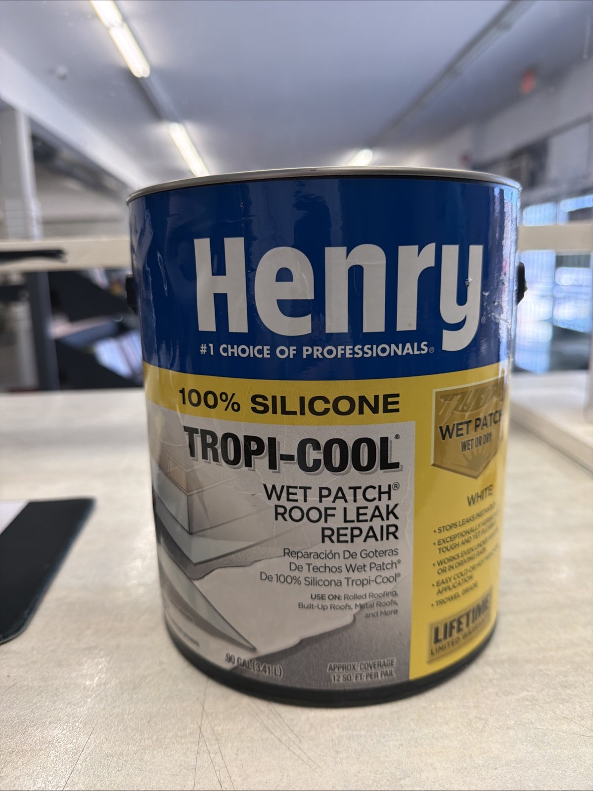 885 Tropi-Cool Wet Patch White 100% Silicone Roof Leak Repair Sealant