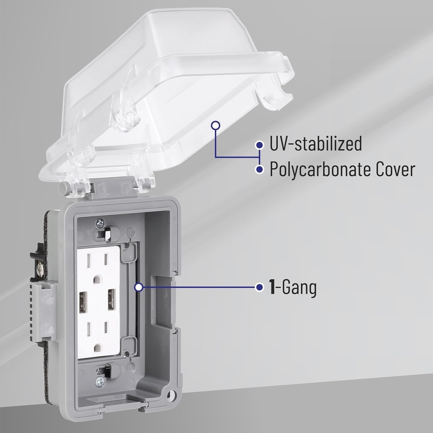 Bates- Weatherproof Electrical Outlet Cover, 1-Gang, Outdoor Plug Cover