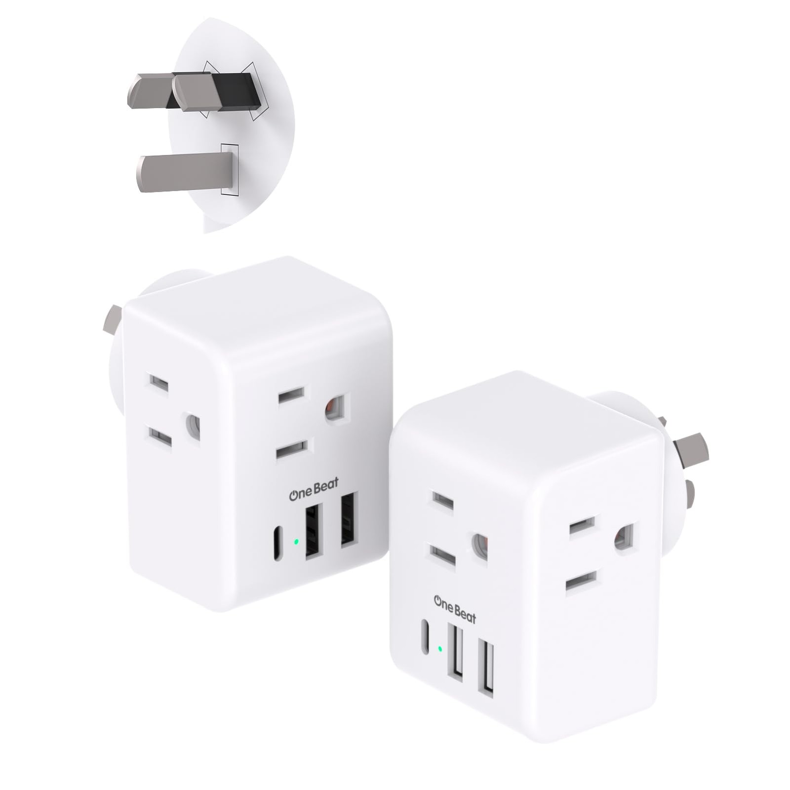 2 Pack Australia New Zealand Power Plug Adapter, Australia Travel Adapter with 3