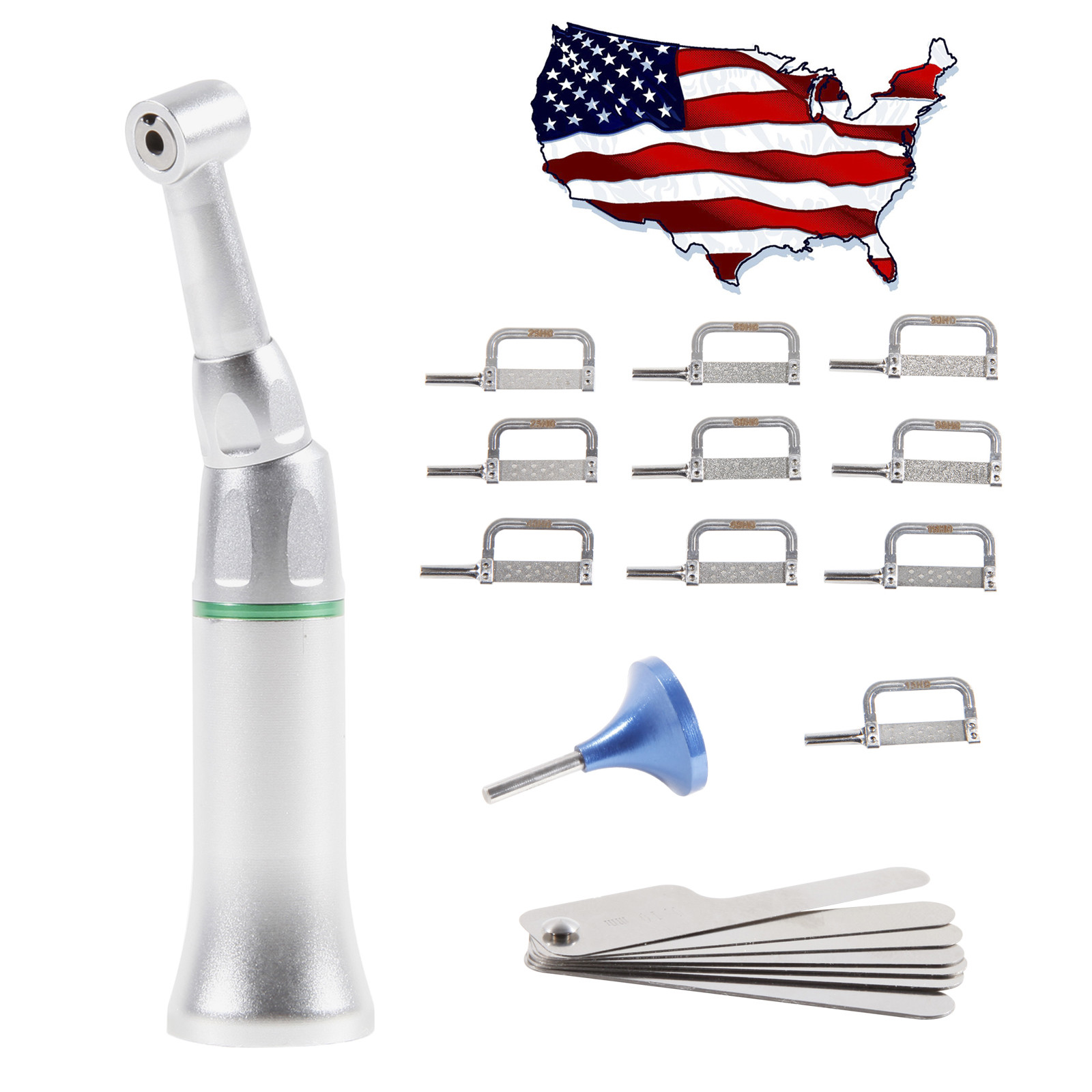 4:1 Reduction Dental Contra Angle Handpiece WITH 10 Interproximal Strips Kit