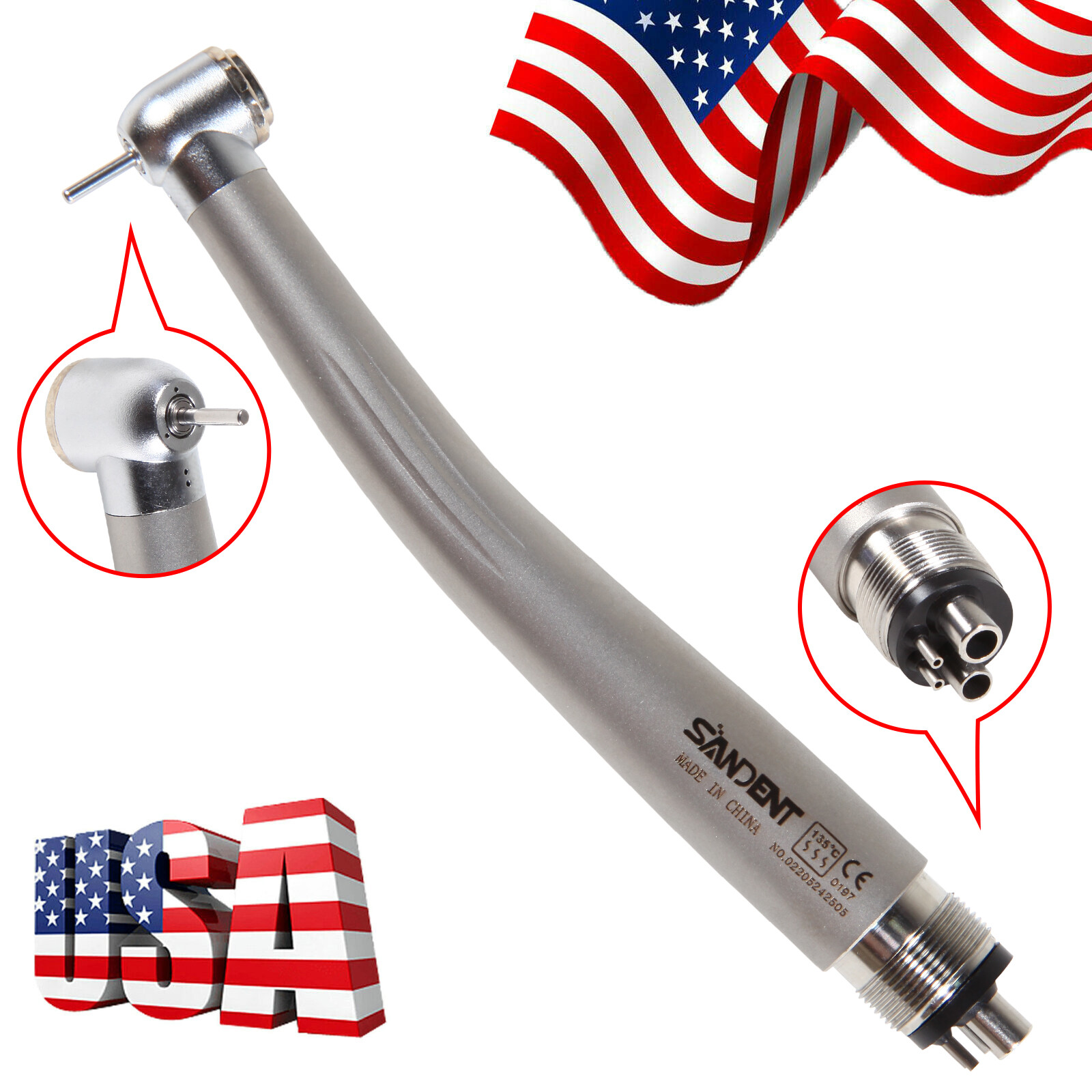10* SANDENT NSK PANA MAX Style Dental High Speed Handpiece 4 Hole Midwest NJ