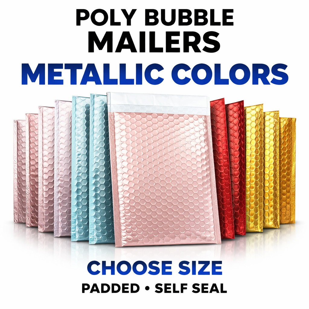 Metallic Poly Bubble Mailers Any Size Shipping Padded Envelopes Self Seal Bags