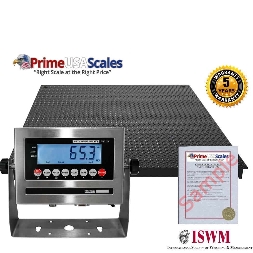 NTEP 2500 lb x .5 lb 4×5 (48″x60″) Pallet Floor Scale w/Indicator Legal 4 Trade