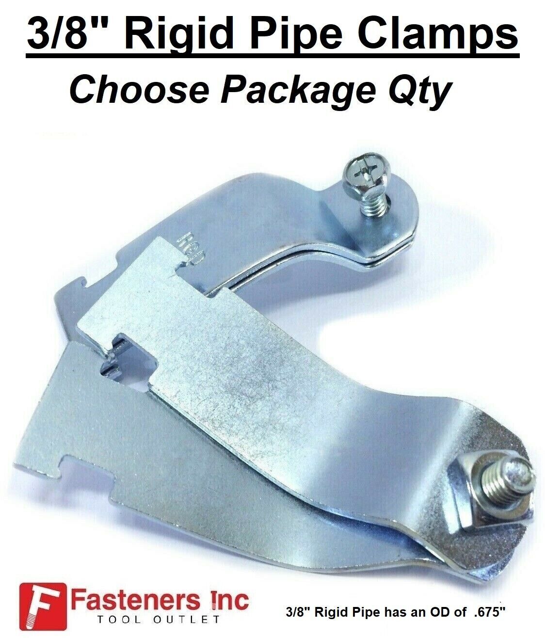 Rigid Pipe Clamp for Unistrut Channel Electro Galvanized Zinc Strut Choose Size