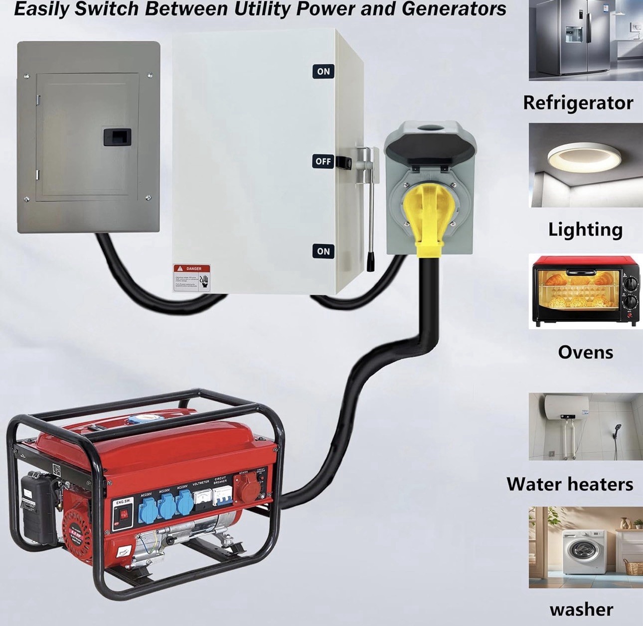 400A Generator Transfer Switch 96000W high-Power Double-Throw Safety 120V/240V