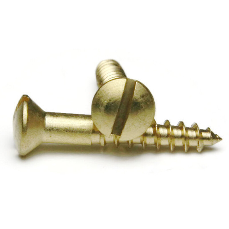 #10 Slotted Oval Head Wood Screws Brass Screws for Wood – Select Length+QTY
