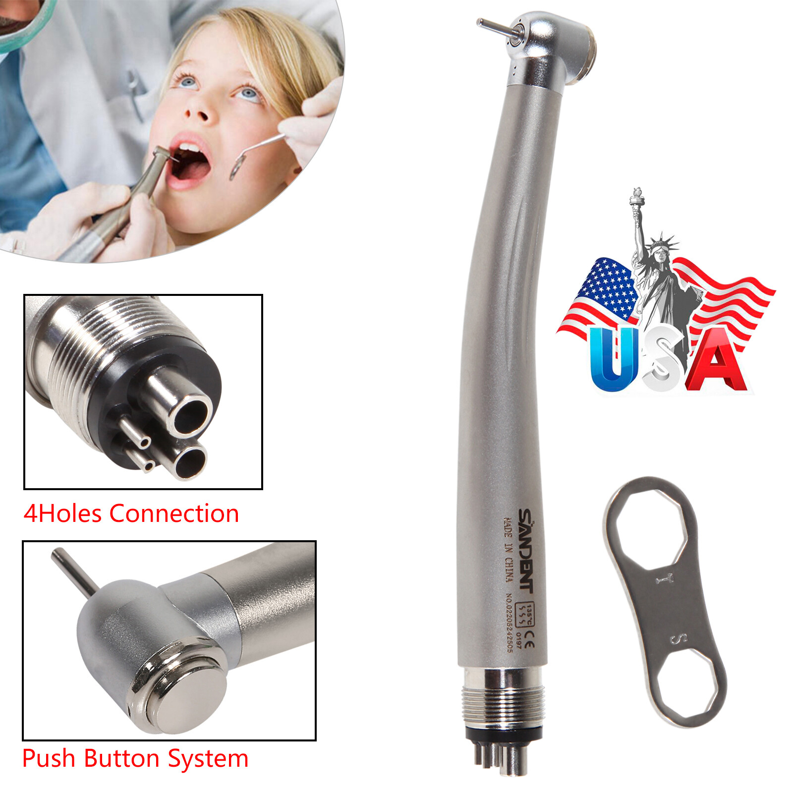 10* SANDENT NSK PANA MAX Style Dental High Speed Handpiece 4 Hole Midwest NJ