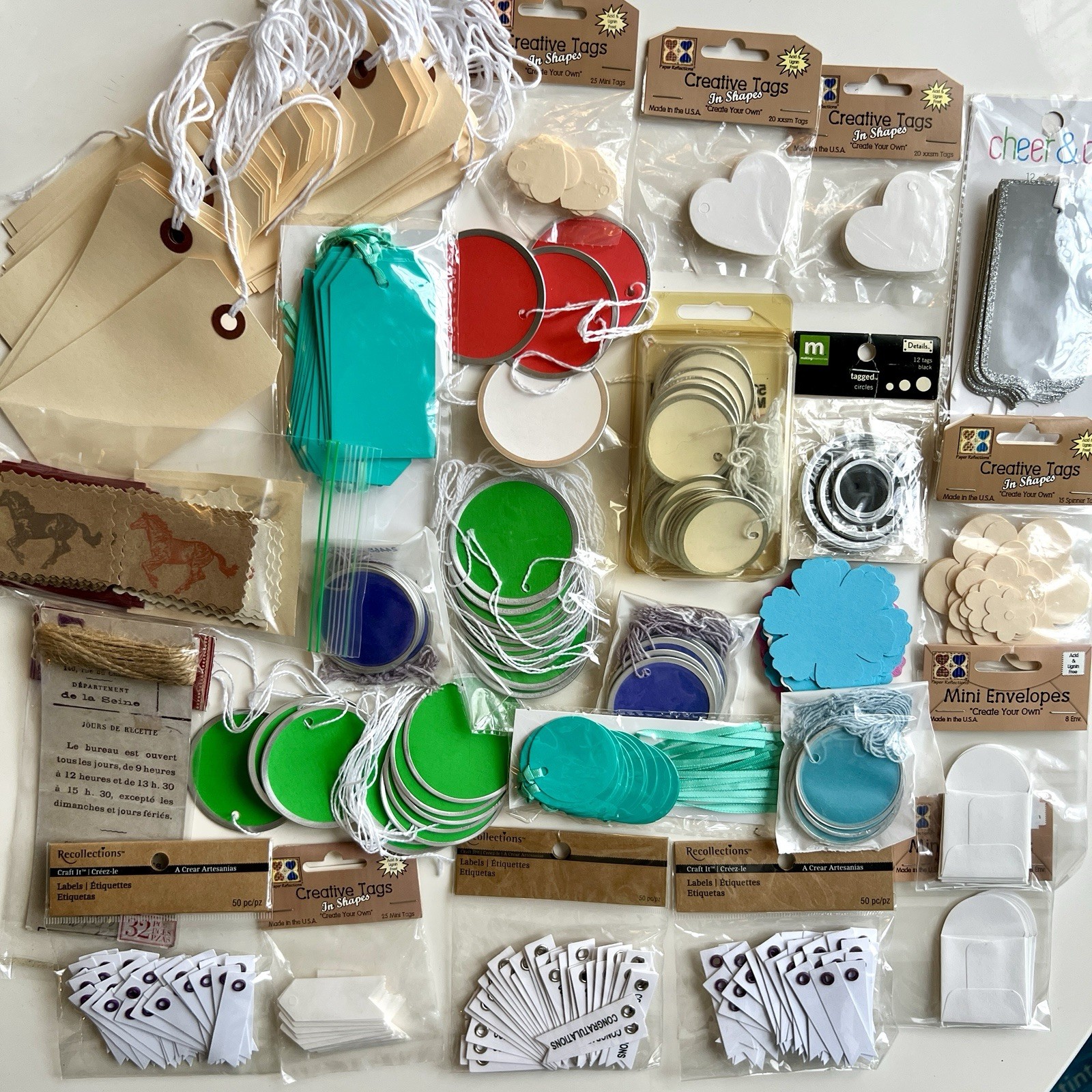 Price Tags Hang String Blank Lot Merchandise Vintage NOS New Paper Disk