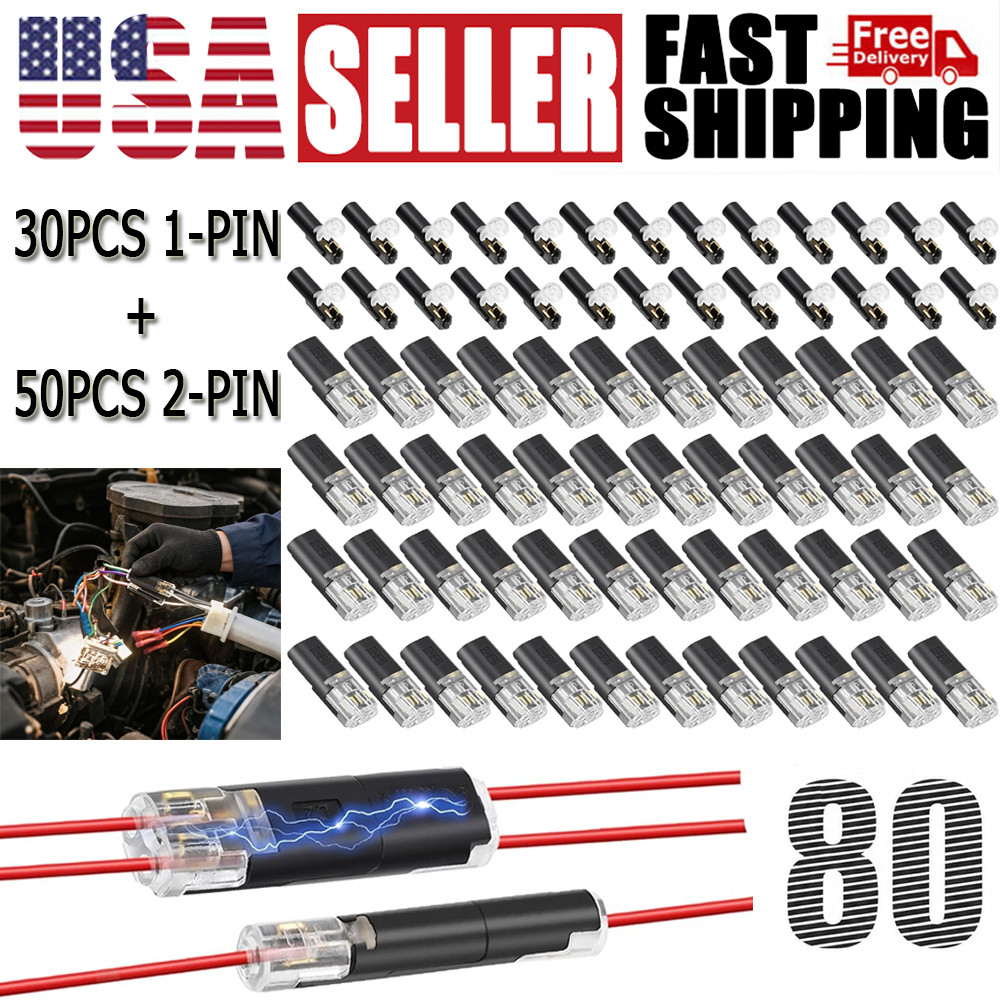 80 PCS Reusable Clamp Terminal Blocks Plug-In Quick Wire Connectors for Cables