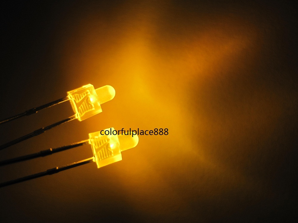 100pcs, 2mm Round Top Diffused Red Yellow Blue Green White LED Diodes Leds Light