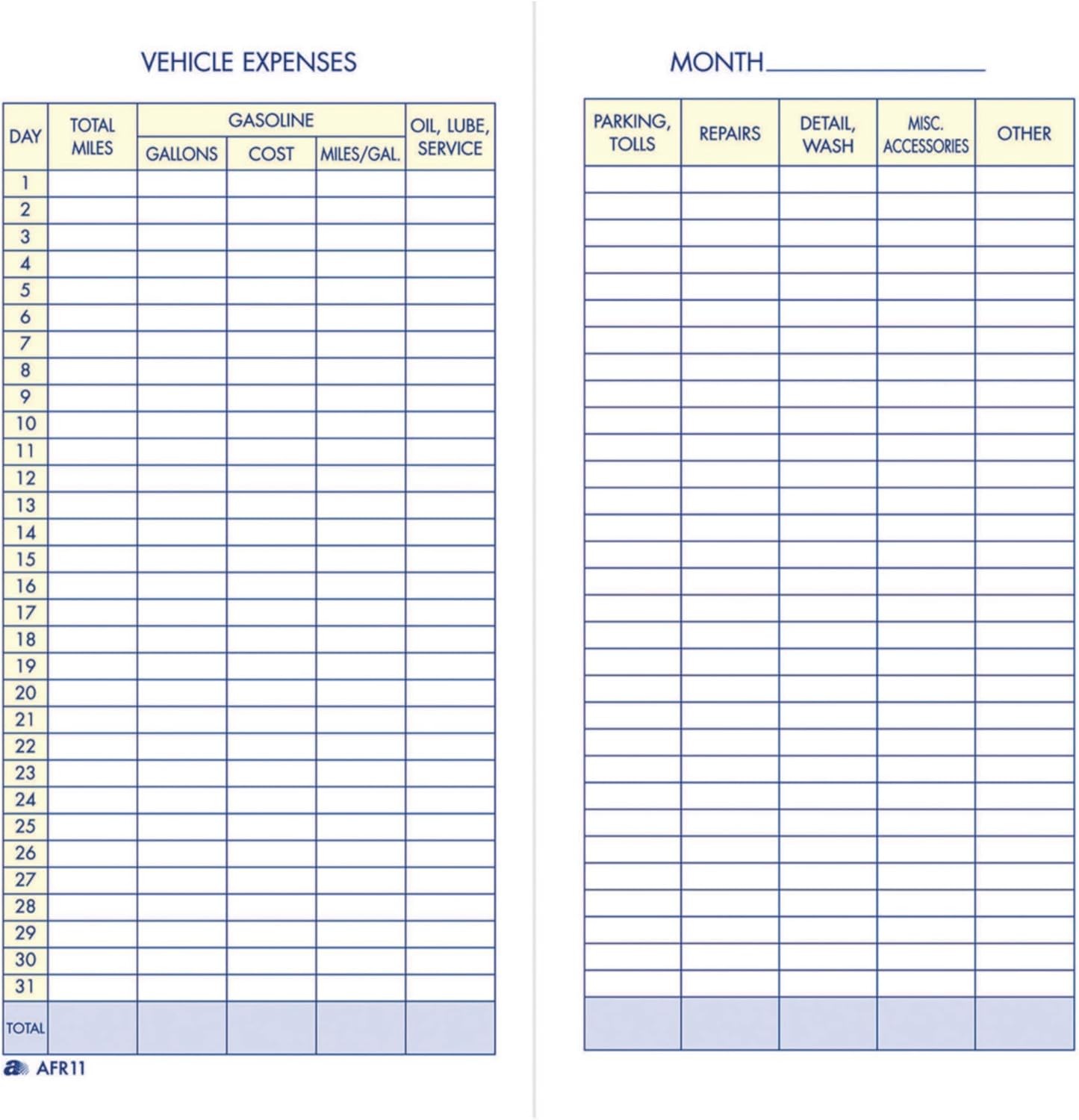 Adams Vehicle Expense Journal, , 3.25 x 6.25 Inches, 3-1/4″ x 6-1/4″, White
