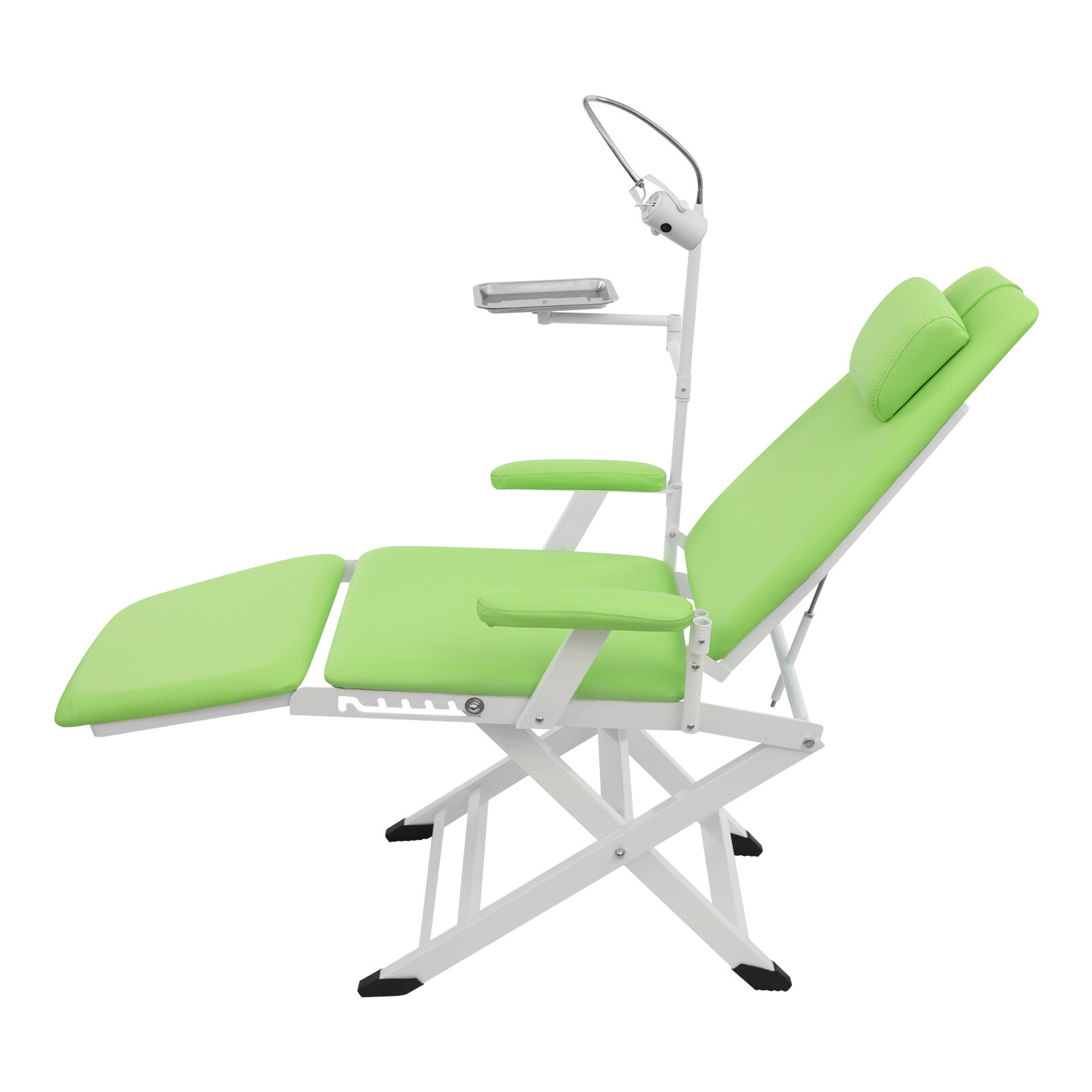 Portable Dental Chair Folding Mobile Chair Exam Chair Tilt with LED Light & Tray