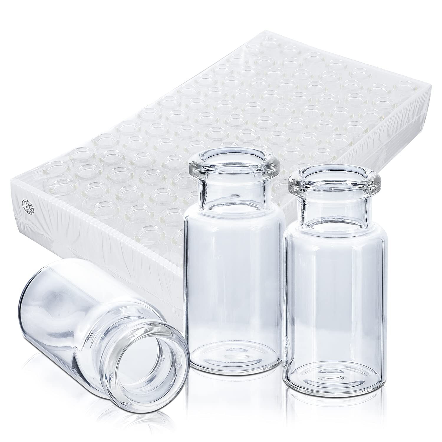 1000PCS 10ml Headspace Vials Clear Glass Bottle 20mm Crimp top Flat Bottom HPLC