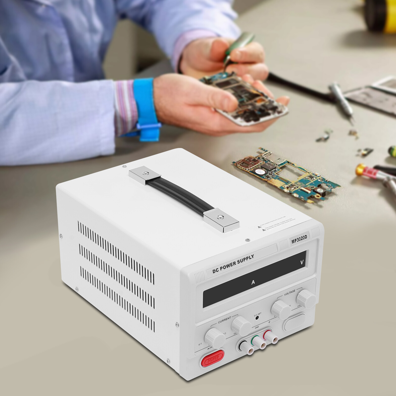 Lab DC Regulated Power Supply 0-32V 20A Variable LED Display Protable for Lab