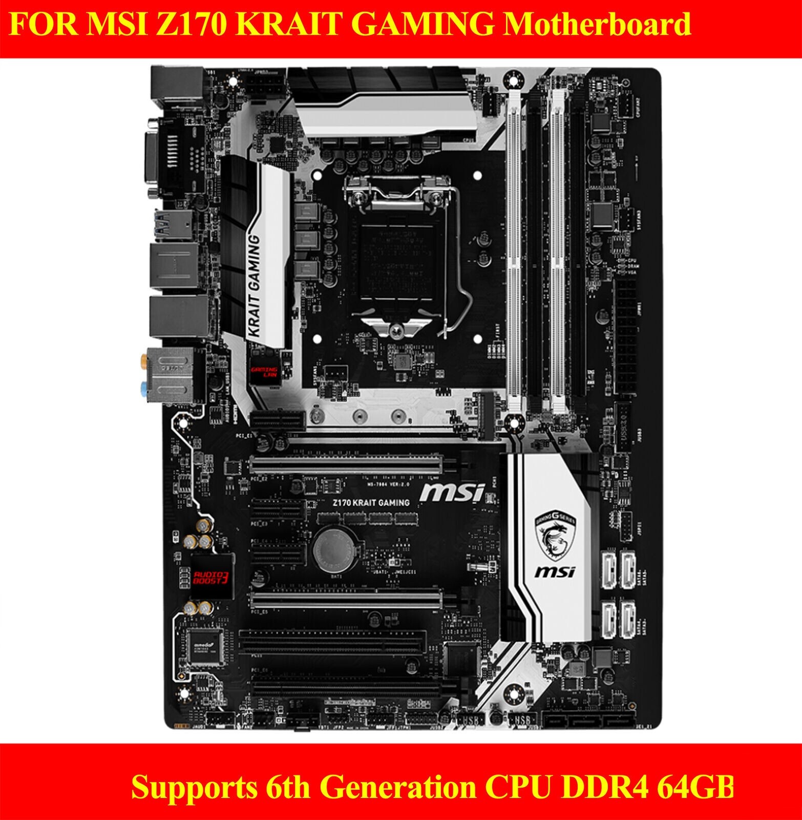 Test 100% OK FOR Z170 KRAIT GAMING Motherboard Supports 6th Generation CPU *tm
