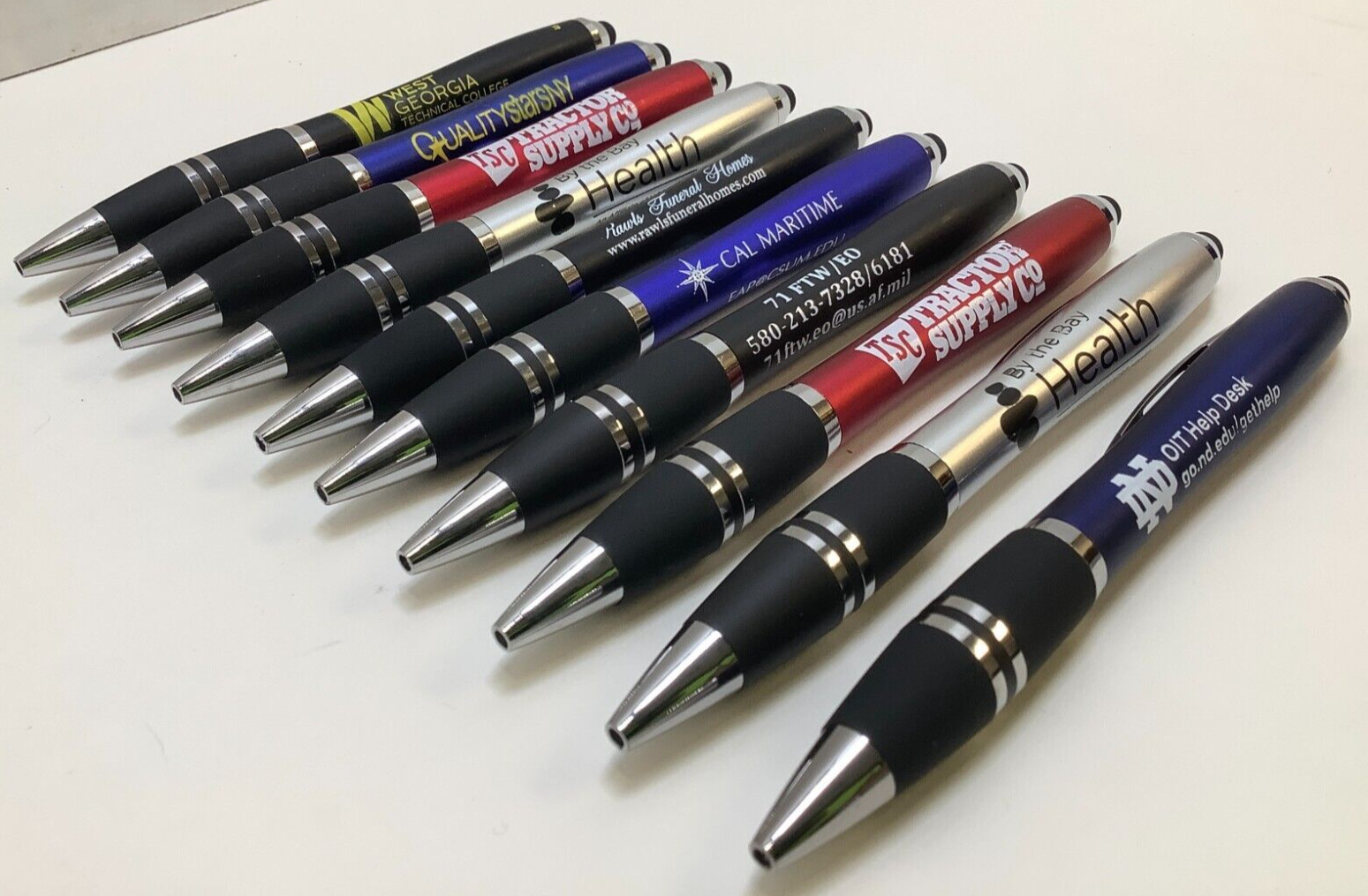 5 Lot Misprint Ink Pens with Soft Tip Stylus for Touch Screen, Thick Barrel