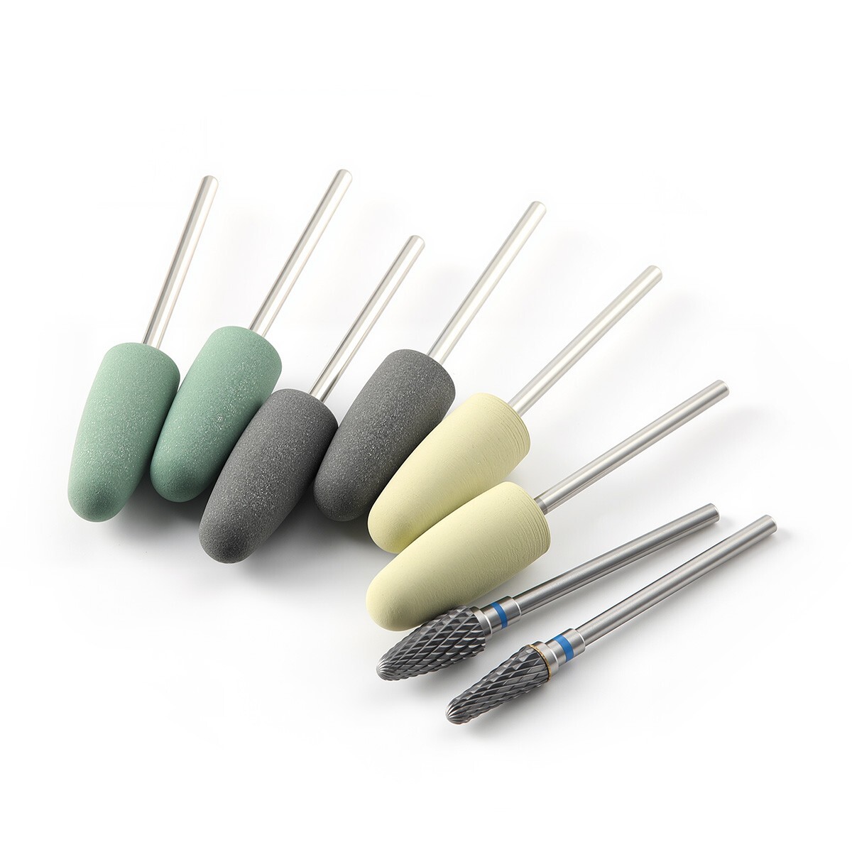 8Pcs Dental Resin Base Acrylic Polishing Kit Silicone Polishers Burs HP 2.35mm