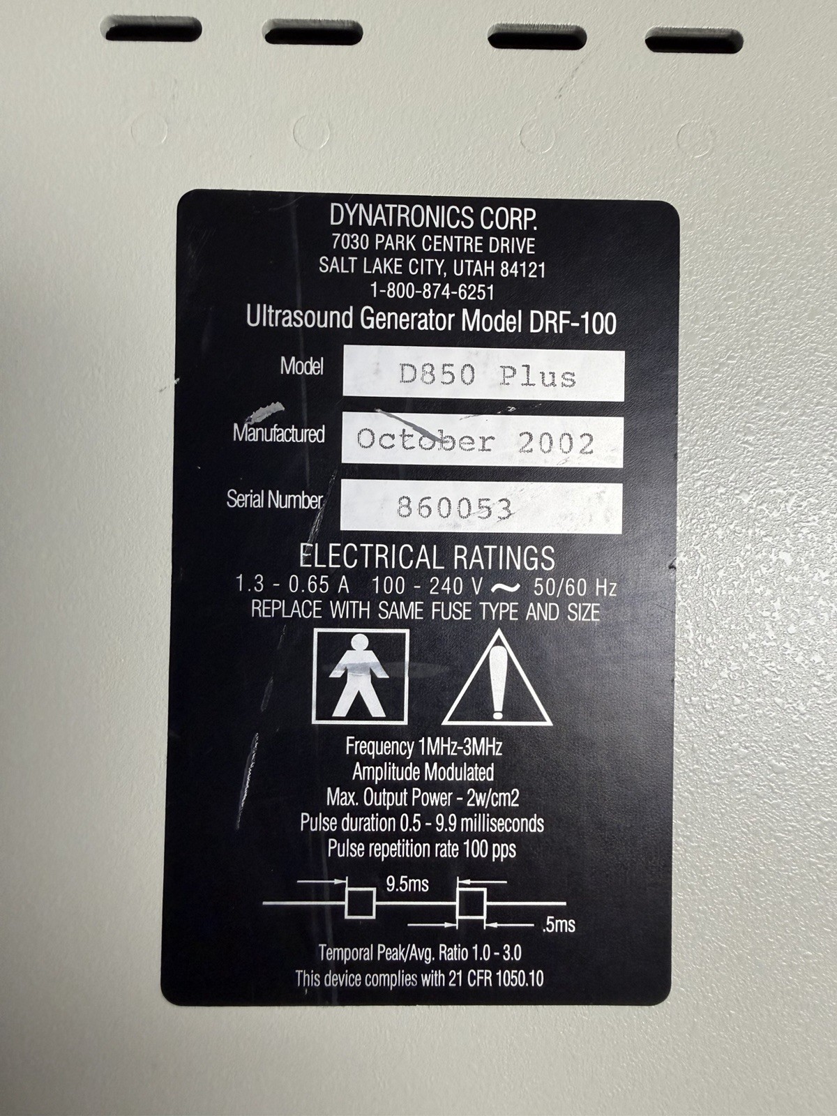 Dynatronics Dynatron 850 Plus Therapy Ultrasound W/ Wand Physical Therapy
