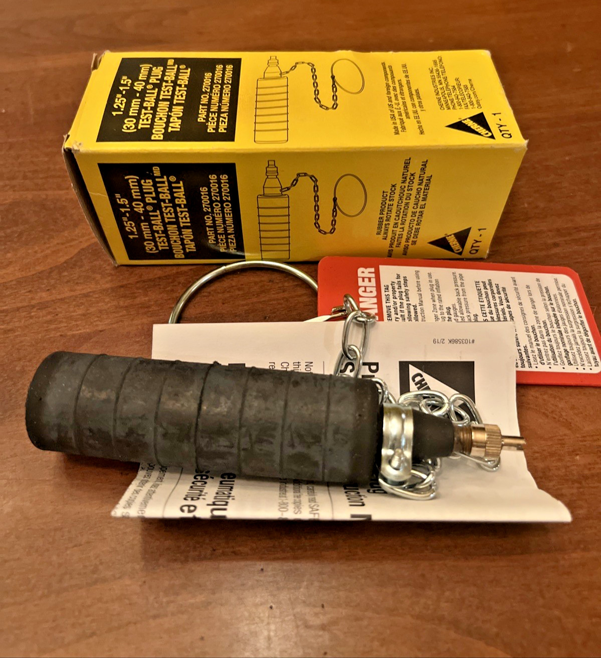 Cherne 1.25″ -1.5″ Rubber Test Ball Pipe Plug (270016) – NEW