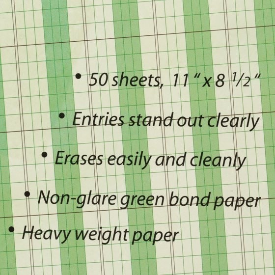 Norcom, Columnar Ledger Pad, 6 Columns, 8.5″ x 11″, Letter Size, 50 Sheets