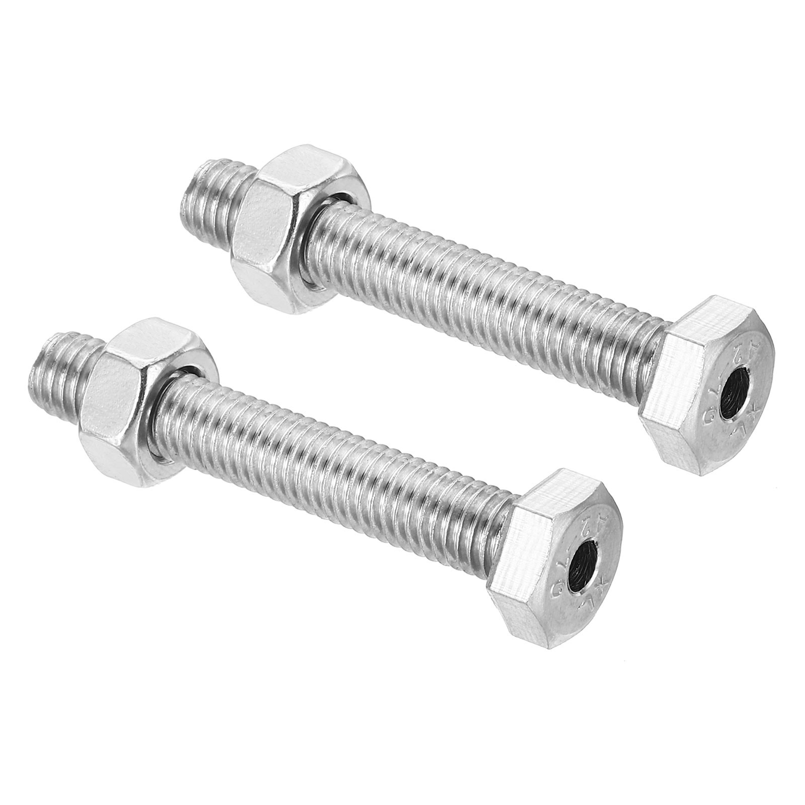 2set M8x50mm Hollow External Hexagon Screw Lamp Threading Through Hole Bolt