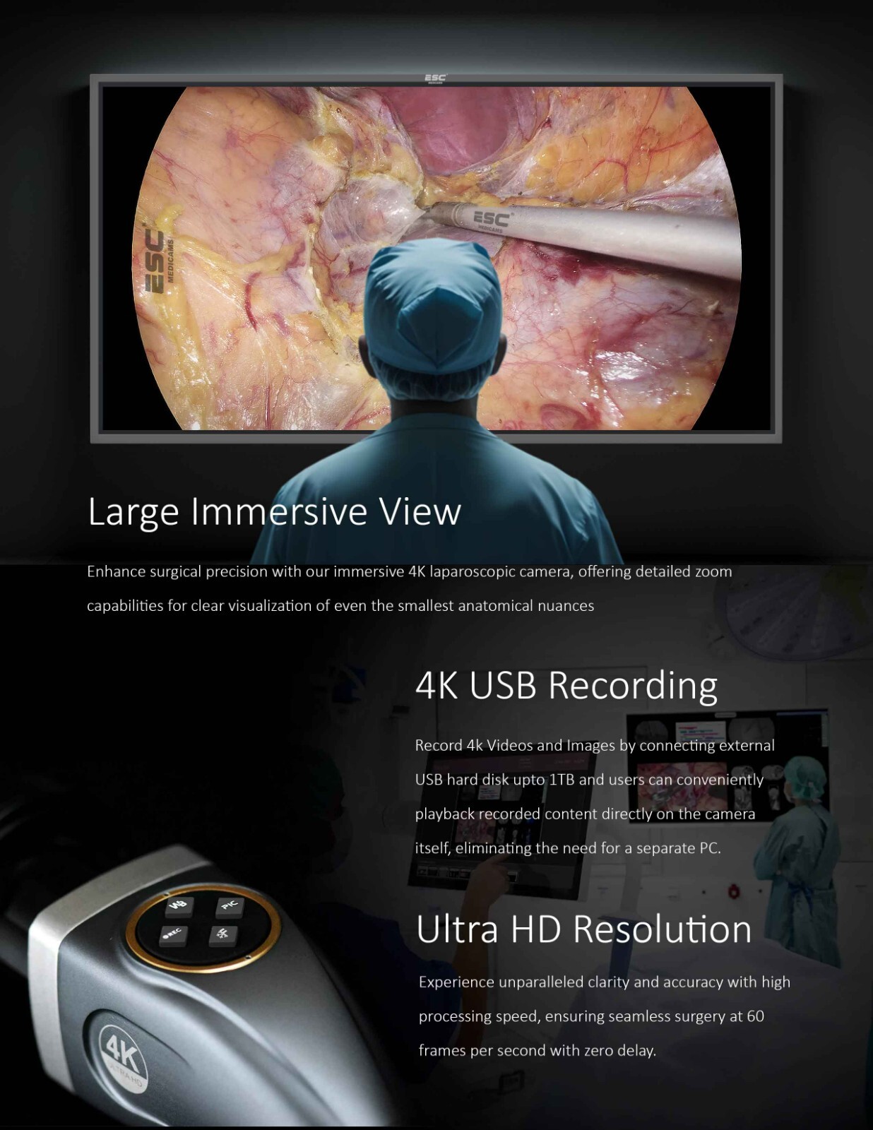 4k Endoscopy Laparoscopic Camera System UHD-LP-6000 Ultra HD Endoscope Camera