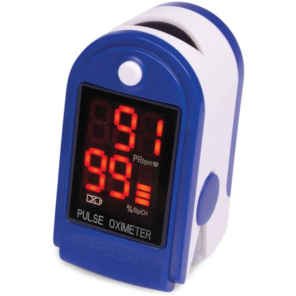 Roscoe Medical Finger Pulse Oximeter Oxygen 1 Count (Pack of 1), Blue