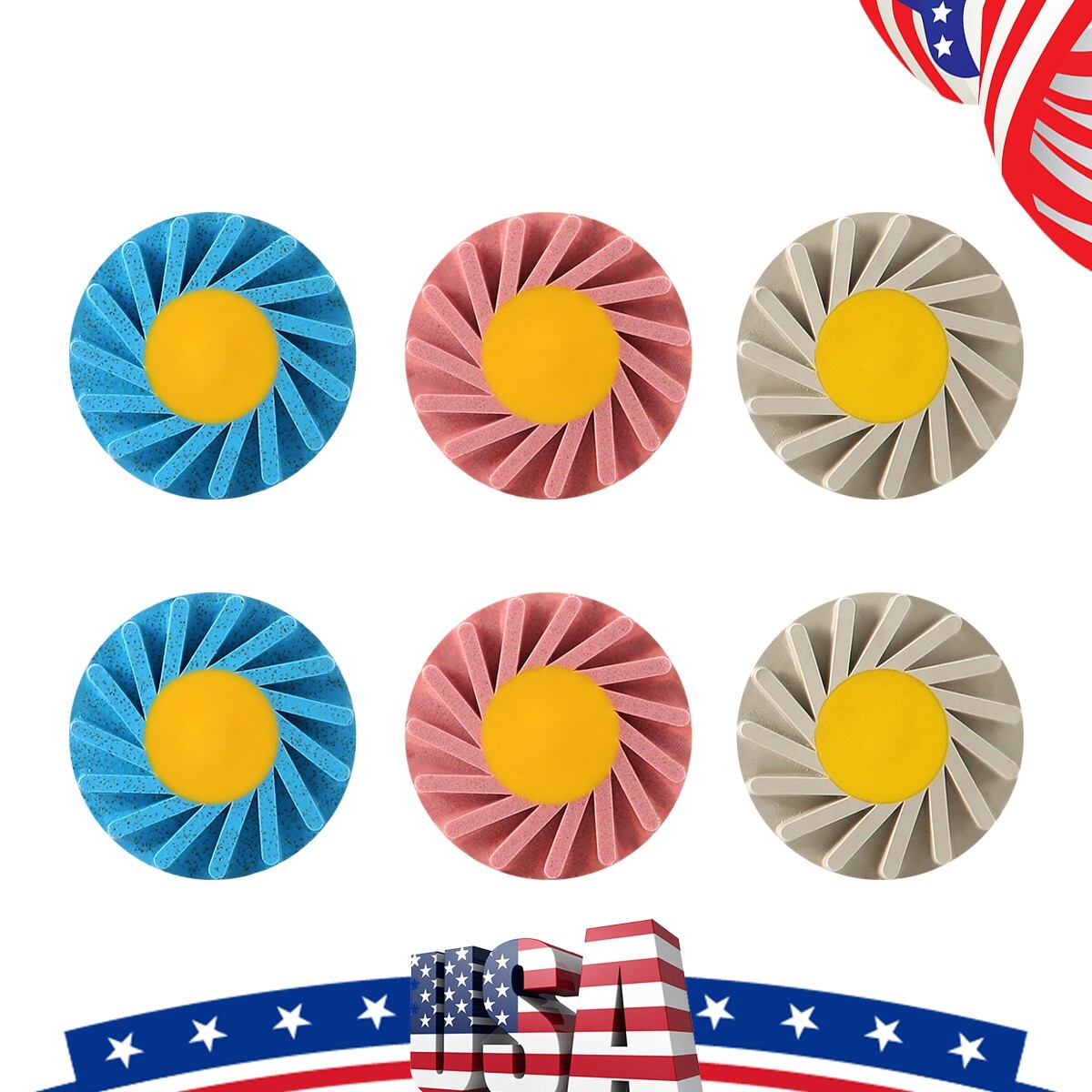 Dental Porcelain Zirconia Grinding Polishing Wheel Kit RA 2.35mm Rubber Diamond