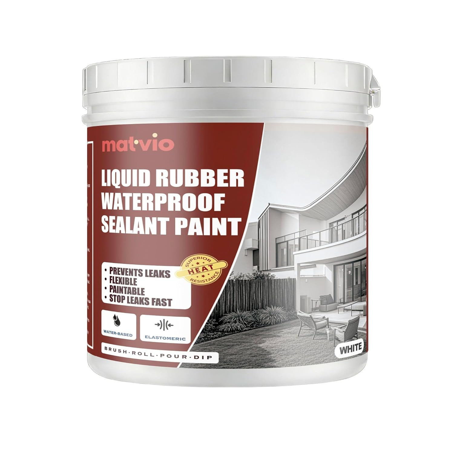 RV Roof Coating White Liquid Rubber Sealant Solar Reflective Waterproof RV Roof