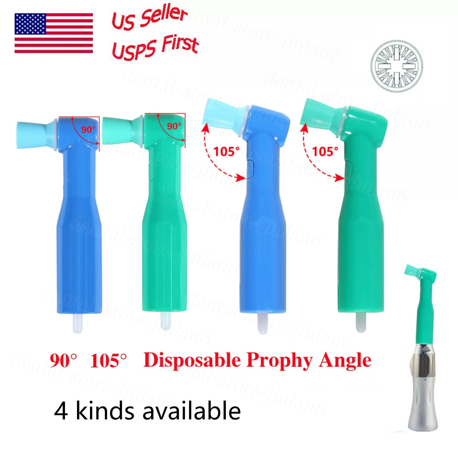 Dental Prophy Angles Brushes 90° 105° Rubber Teeth Whitening Polishing Cup Angle