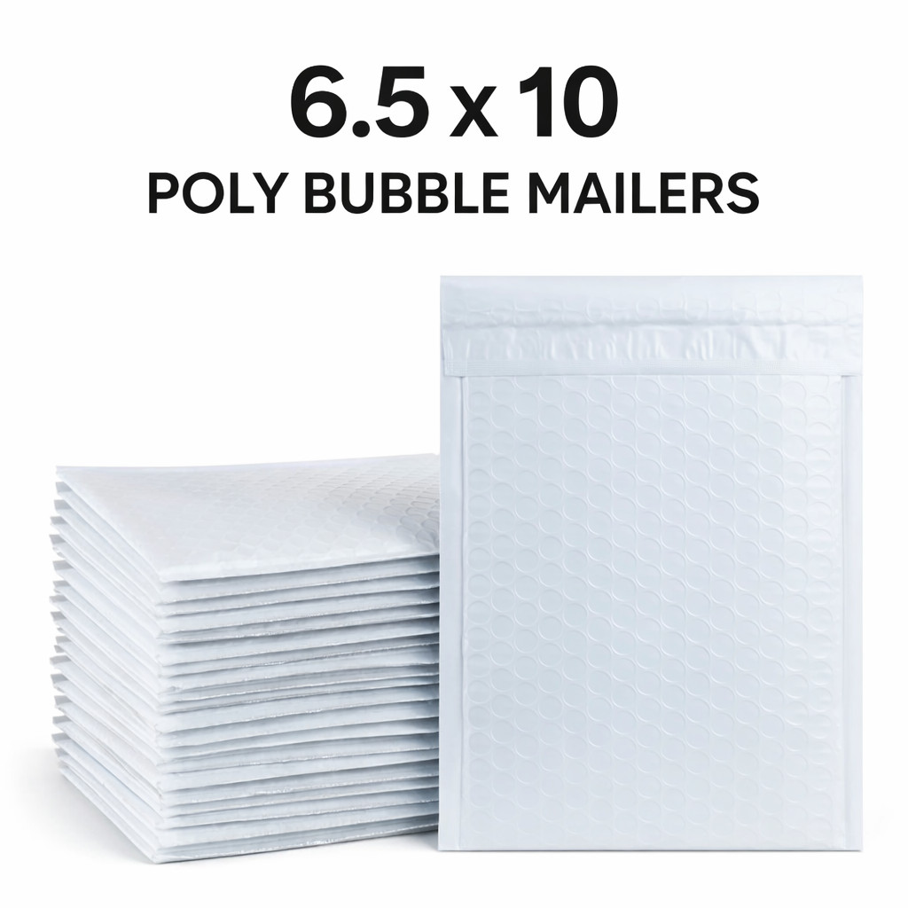 6.5×10 Poly Bubble Mailers Padded Envelopes Self Seal Shipping Bags Bulk