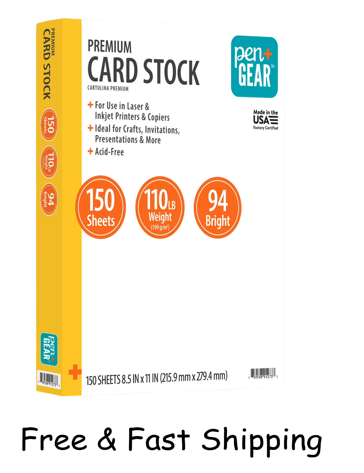 Premium White Index Card Stock, 8.5″ X 11″, 199 GSM, 150 Sheets
