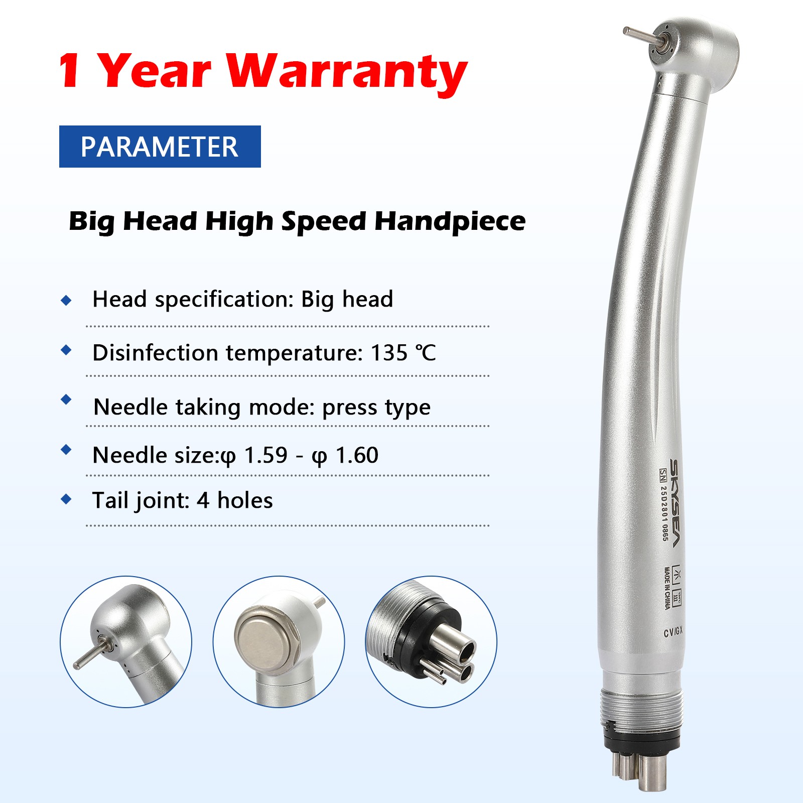 Dental High Speed Handpiece 4 Hole 2 Holes Push Button Turbine Y1BA4
