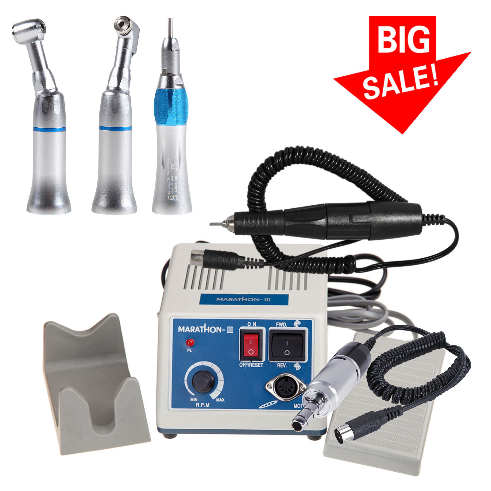Dental Electric Micromotor Polisher Marathon/Contra Angle/Straight Handpiece new