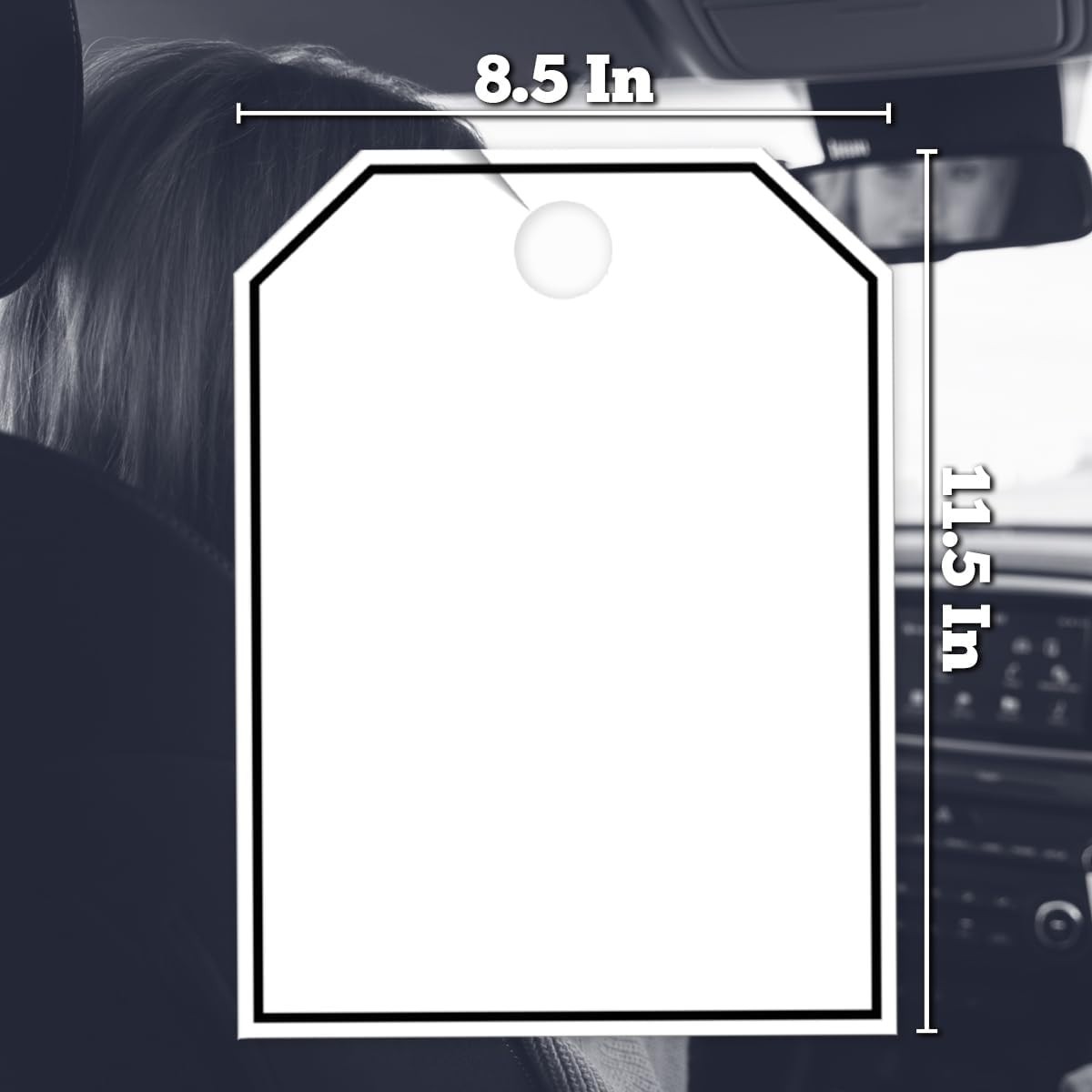 Versa Tags Blank Border Rearview Mirror Hang Tags 50 Pack Hang Tag 8.5″ X 11.5″