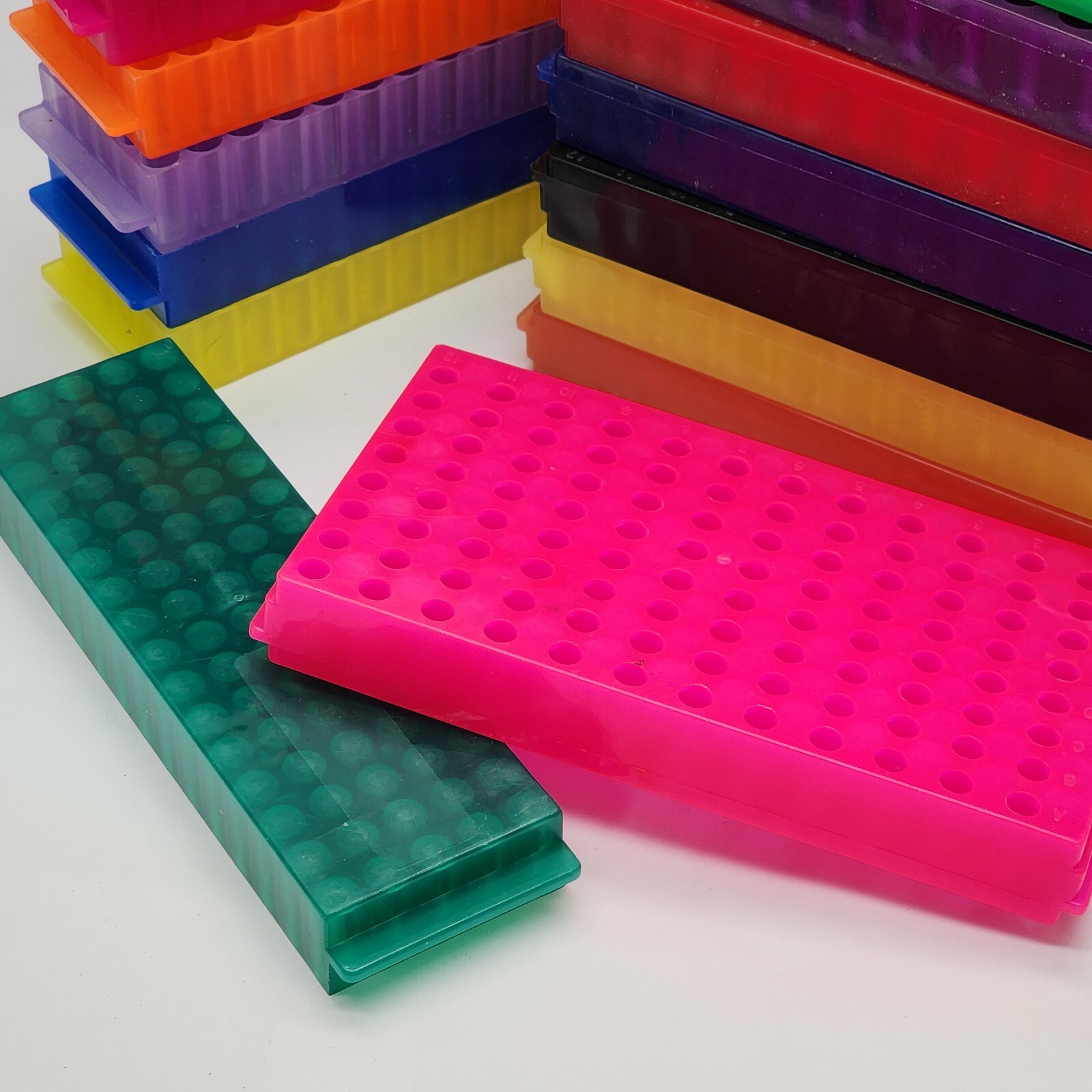 80 or 96 Place Laboratory Plastic Vial Test Tube Rack Holder 8mm or 11mm